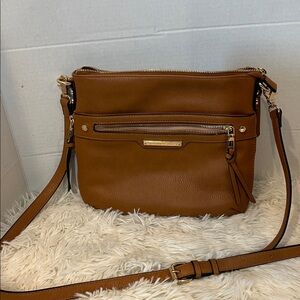 Poppy & Peonies Tan Crossbody Bag